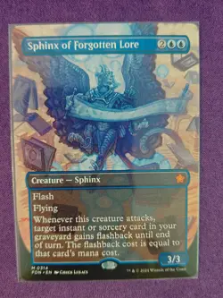 Sphinx of Forgotten Lore (Borderless) 0314 NM MTG Foundations Magic - Image 1