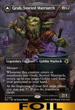 Grub, Storied Matriarch ** FOIL BORDERLESS ** #289 - Lorwyn Ecliped - NM MTG - Image 1