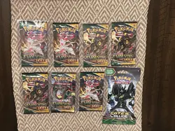 Pokemon TCG Lot Of 8 Packs: (7) Evolving Skies, (1) Fates Collide Factory Sealed - Image 1