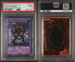 2007 YUGIOH 1st Edition STON Ultimate Rare #EN034 Elemental Hero Air Neos PSA 9 - Image 3