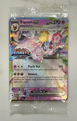 Pokemon Prismatic Evolution Surprise Box Espeon EX 034/131 Stamped Promo Sealed - Image 1
