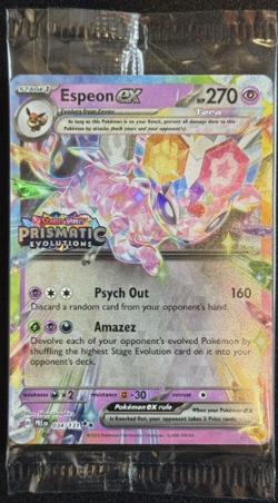 Pokemon Prismatic Evolutions Espeon ex 034/131 Surprise Box Stamped Sealed - Image 1