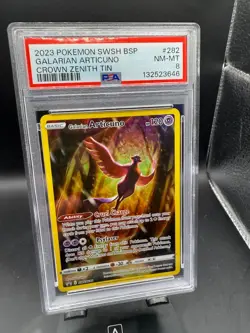 2023 POKEMON SWSH BLACK STAR PROMO CROWN ZENITH TIN #282 GALARIAN ARTICUNO PSA 8 - Image 1
