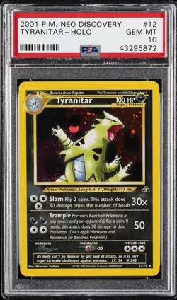 2001 POKEMON NEO DISCOVERY #12 TYRANITAR-HOLO PSA 10 - Image 1