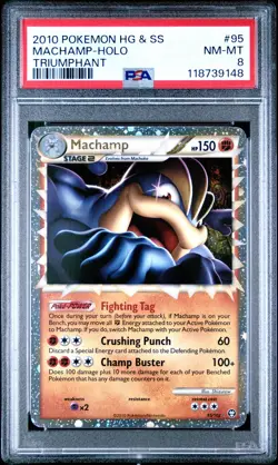2010 POKEMON TRIUMPHANT MACHAMP PRIME #95 ULTRA RARE PSA 8 NM #118739148 - Image 1