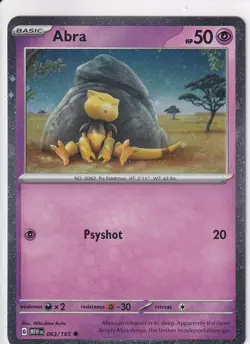Pokemon TCG Scarlet & Violet 151 - Abra 063/165 Cosmo Holo - Image 1