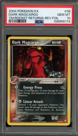 Pokemon Dark Magcarco EX Team Rocket Returns Reverse Holo #38 PSA 10 Gem Mint - Image 1