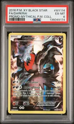 2016 POKEMON XY MYTHICAL POKEMON COLLECTION PROMO FULL ART/DARKRAI PSA 6 - Image 1