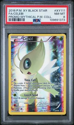 2016 POKEMON CELEBI XY BLACK STAR PROMO MYTHICAL PM COLLECTION FULL ART PSA 8 - Image 1