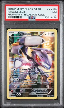 2016 POKEMON XY PROMO MYTHICAL POKEMON COLLECTION FULL ART/GENESECT PSA 7 - Image 1