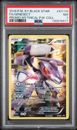 2016 POKEMON XY PROMO MYTHICAL POKEMON COLLECTION FULL ART/GENESECT PSA 7 - Image 1