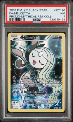 2016 POKEMON XY PROMO MYTHICAL POKEMON COLLECTION FULL ART/MELOETTA PSA 7 - Image 1
