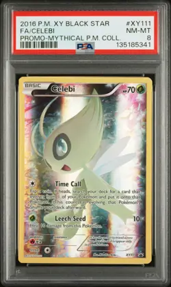2016 POKEMON XY PROMO MYTHICAL POKEMON COLLECTION FULL ART/CELEBI PSA 8 - Image 1