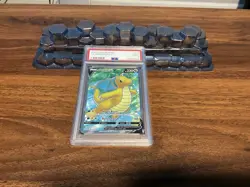 2022 POKEMON GO #076 FULL ART/DRAGONITE V PSA 9 - Image 1