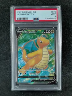 2022 Pokemon DRAGONITE V #076/078 Pokemon Go Full Art Holo English PSA 9 - Image 1