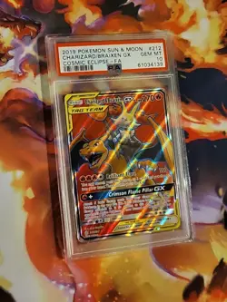 Charizard & Braixen GX 212/236 PSA 10 Pokemon Tag Team Cosmic Eclipse Sun & Moon - Image 2