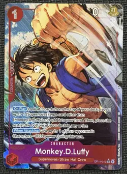 One Piece Monkey D Luffy Alternate Art Near Mint The Azure Sea’s Seven OP14-013 - Image 1