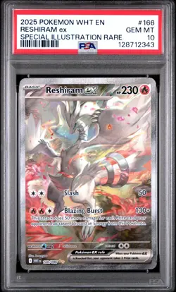 Pokemon PSA 10 Reshiram ex 166/086 Sv: White Flare Holo SIR - Image 1
