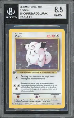 1999 Pokemon GERMAN 1st Edition Base Set Piepi-Clefairy Holo 5/102 BGS 8.5 - Image 1