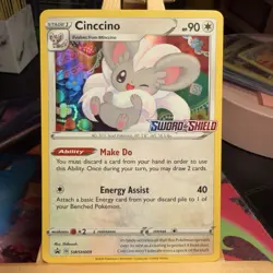 Cinccino SWSH009 HOLO BLEED Prerelease Sword & Shield Holo Rare Pokemon TCG MINT - Image 1