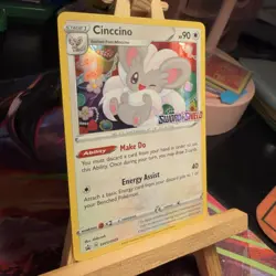 Cinccino SWSH009 HOLO BLEED Prerelease Sword & Shield Holo Rare Pokemon TCG MINT - Image 3