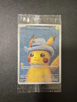 PIKACHU VAN GOGH WITH GREY FELT HAT SVP EN 085 PROMO POKEMON CARD-SEALED - Image 1