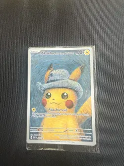 Pikachu with Grey Felt Hat Pokemon Van Gogh SVP EN-SV 085 Promo Card Sealed UK - Image 1
