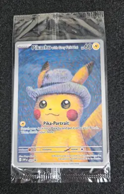 SEALED Pokemon x Van Gogh: Pikachu with Grey Felt Hat SVP EN 085 Promo Card - Image 1