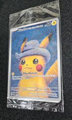 SEALED Pokemon x Van Gogh: Pikachu with Grey Felt Hat SVP EN 085 Promo Card - Image 2