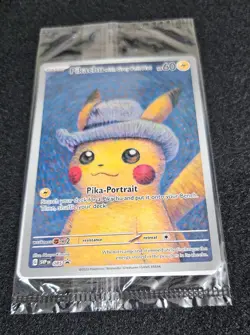 SEALED Pokemon x Van Gogh: Pikachu with Grey Felt Hat SVP EN 085 Promo Card - Image 3