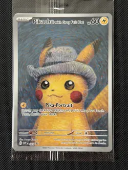 Pikachu with Grey Felt Hat Pokemon Van Gogh SVP EN-SV 085 Sealed Promo Card - Image 3