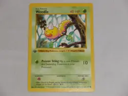 1999 Pokemon Game Base Set 1st Edition Shadowless #69 Weedle - Image 1