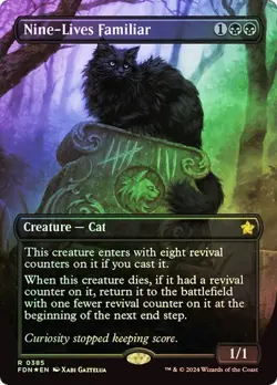 Nine-Lives Familiar *Mana Foil Borderless* - FDN-BF - NM Magic The Gathering MTG - Image 1
