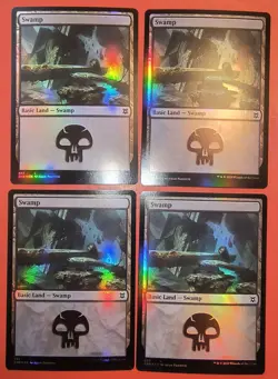 4X MTG: ZENDIKAR RISING, SWAMP, FOIL, 382 NM, LAND, ZNR - Image 1