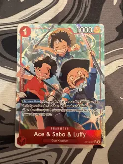 Ace & Sabo & Luffy (Alt Art) OP13-007 SR Carrying on His Will - English - Image 1