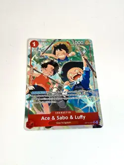 Ace & Sabo & Luffy - OP13-007 (AA) Carrying On His Will Alt Art NM+ Mint English - Image 1