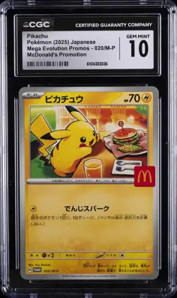 2025 POKEMON JPN MEGA EVOLUTION MCDONALDS PROMOS #20 PIKACHU CGC 10 GEM MINT - Image 1