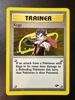 Pokemon TCG Koga Gym Challenge Trainer Holo Card 19/132 - Image 1