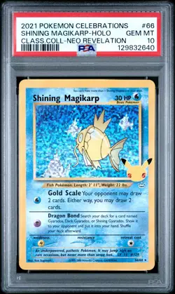 2021 POKEMON CELEBRATIONS CLASSIC COLL #66 SHINING MAGIKARP-HOLO PSA 10 - Image 1
