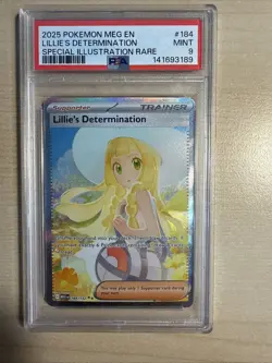 2025 Pokemon Mega Evolution Lillie’s Determination #184 SIR PSA 9 Mint - Image 1