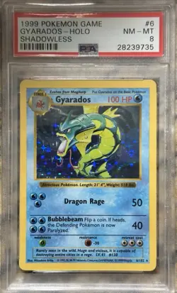 Gyarados 006/102 - Base Set (Shadowless) - Holo - WOTC - Pokemon TCG - PSA 8 - Image 1