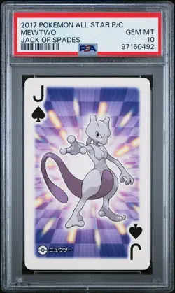 2017 POKEMON AS PLAYING CARDS JACK OF SPADES MEWTWO PSA 10 - Image 1