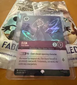 Disney Lorcana Fabled ELSA Snow Queen Epic Foil #210/204 in top loader sleeve - Image 3