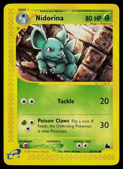 Pokemon Card - Nidorina Skyridge 83/144 Common Non Holo - Image 1