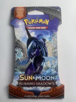 New Sealed Pokemon TCG Burning Shadows Booster Pack Sun and Moon Sleeved - Image 1