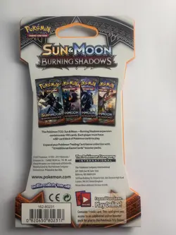 New Sealed Pokemon TCG Burning Shadows Booster Pack Sun and Moon Sleeved - Image 2