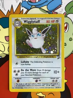 Pokemon TCG Wigglytuff 19/130 Base Set 2 Holo Rare Vintage WOTC LP/NM - Image 1