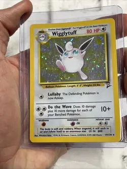 Pokemon Card Wigglytuff Base Set 2 19/130 Holo Rare Pokemon Vintage WOTC TCG LP - Image 2