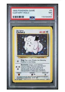 1999 Pokemon Game Clefairy-Holo #5 PSA 7, Free Shipping - Image 1