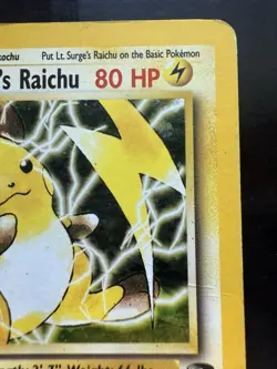 Pokemon Lt. Surge's Raichu Holo Unlimited Rare Gym Challenge 11/132 (HP) - Image 3